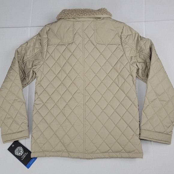Vince Camuto Quilted Jacket Faux Fur Color Khaki V220D16 Women’s Size S/8 New - Picture 2 of 13